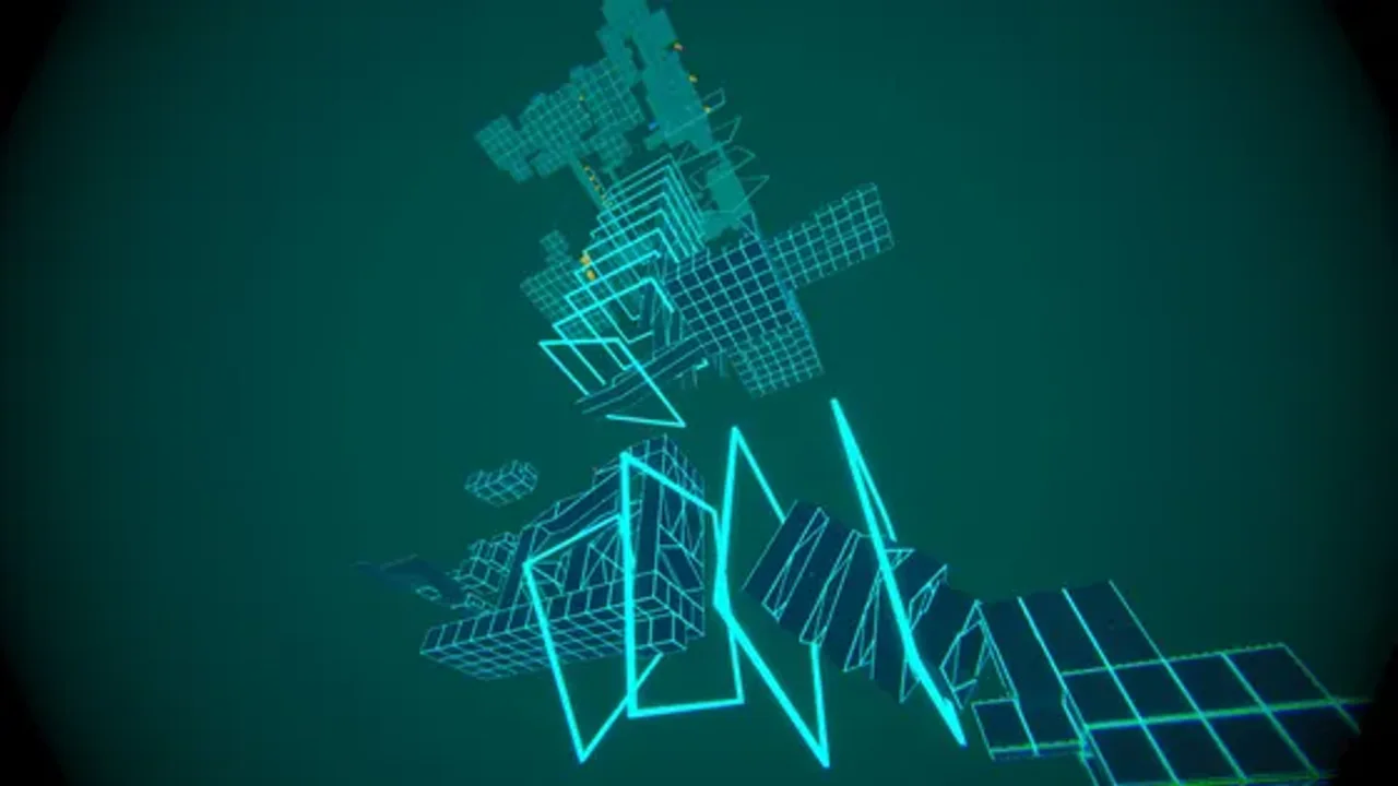 Jumping across glowing green motherboard traces and capacitors in Floor 6 The Grid